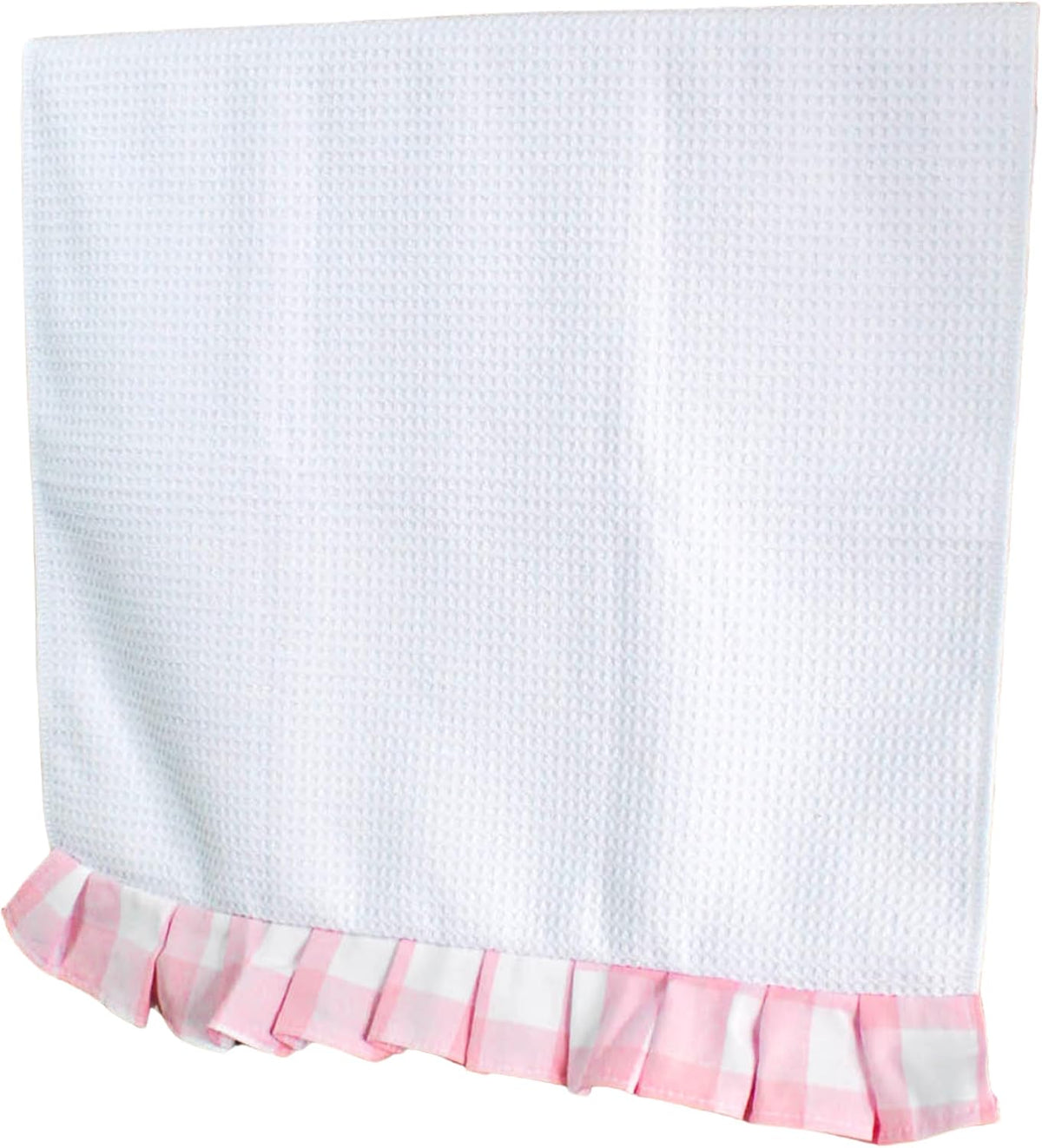 Light Pink Ruffle Waffle Kitchen Towel | Buffalo Plaid Hand Towel