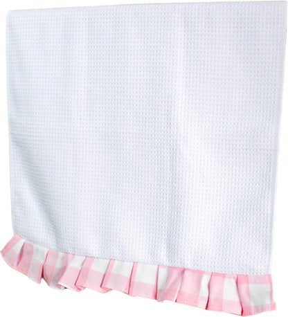 Light Pink Ruffle Waffle Kitchen Towel | Buffalo Plaid Hand Towel