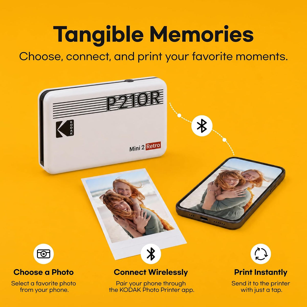 Mini 2 Retro 2x3 Portable Photo Printer, 4PASS, 38 Sheets, White