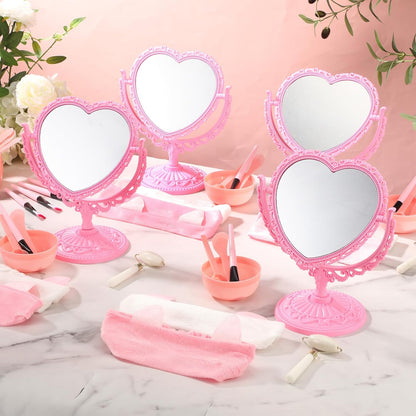 8 Set Spa Party Supplies for Women Spa Party Favors Bulk Include Heart Shaped Mirrors Jade Roller Face Mask Mixing Bowl with Stick Headbands Pink Birthday Gifts Sleepover Parties Supplies