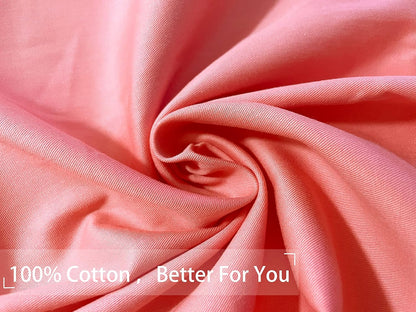 Soft 100% Egyptian Cotton Zipper Closure Pillowcases, Cozy and Lightweight Pillow Case, Set of 2, Coral Pink, Standard, 20" x 26"