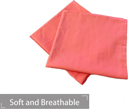 Soft 100% Egyptian Cotton Zipper Closure Pillowcases, Cozy and Lightweight Pillow Case, Set of 2, Coral Pink, Standard, 20" x 26"