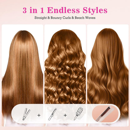 Hair Straightener and Curler Airflow Styler, Blush
