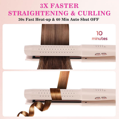 Hair Straightener and Curler Airflow Styler, Blush