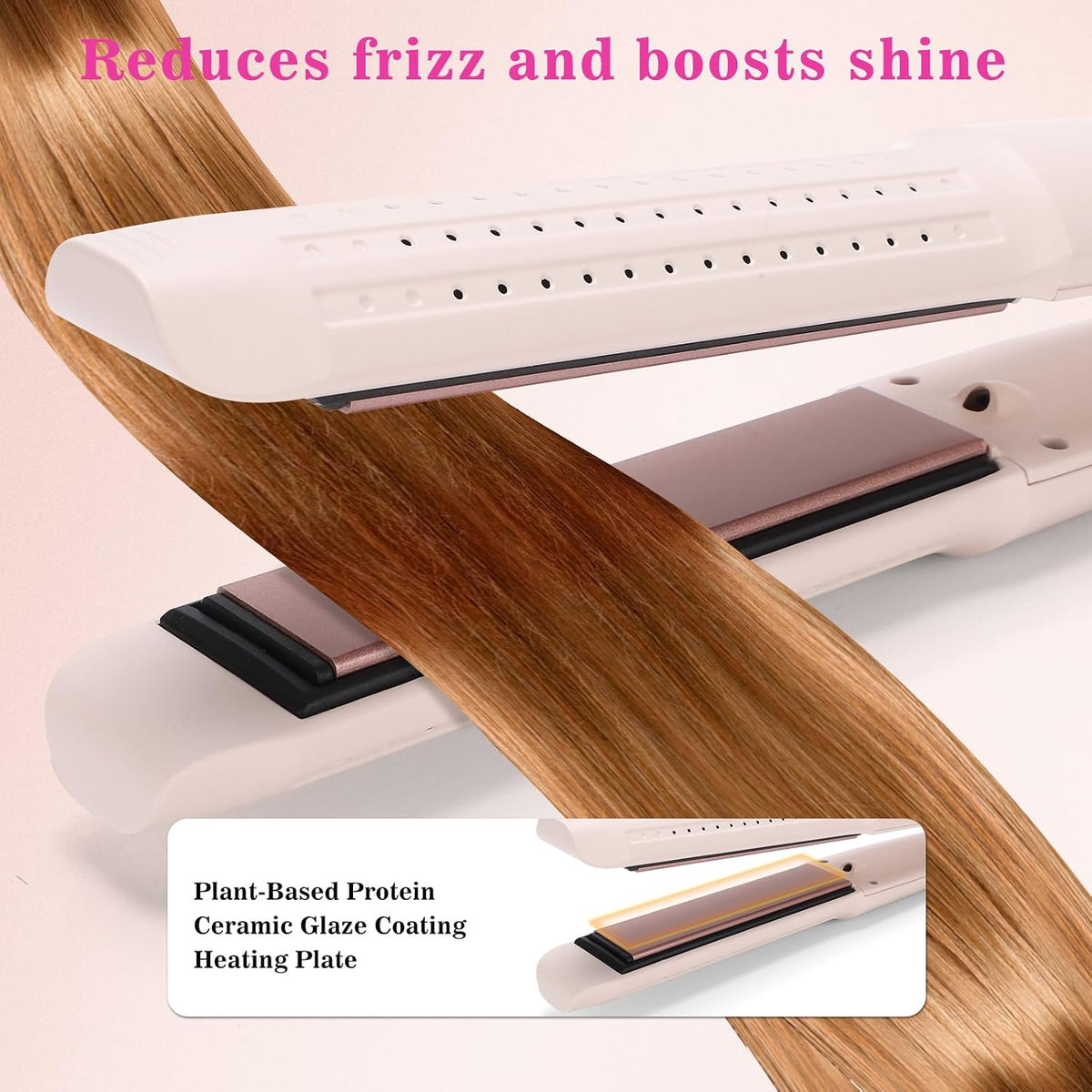 Hair Straightener and Curler Airflow Styler, Blush