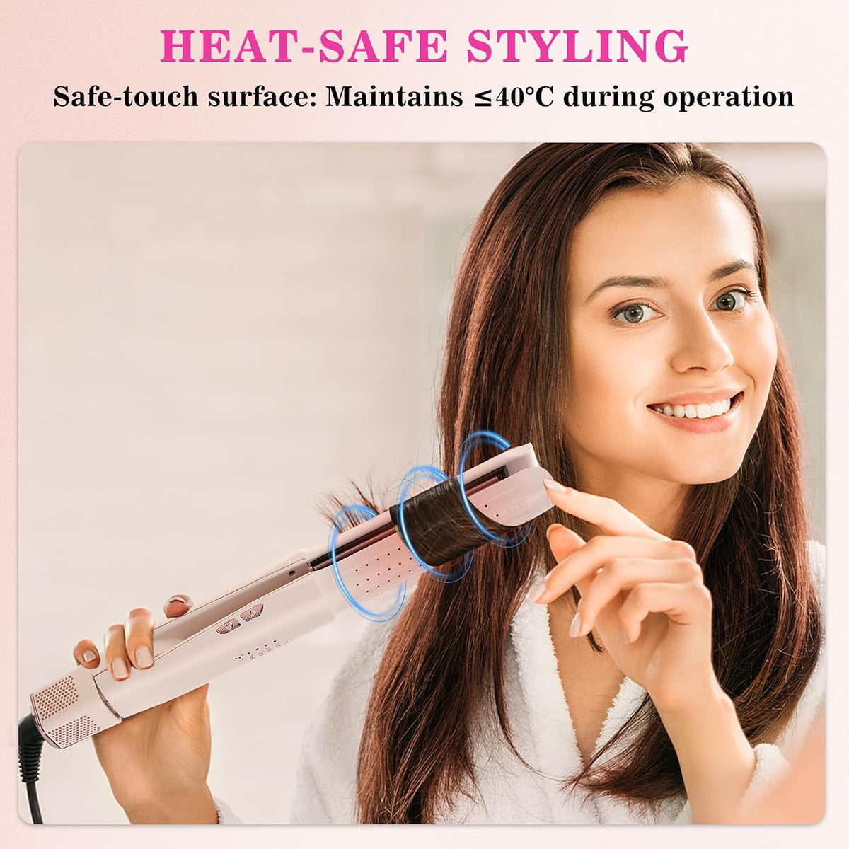 Hair Straightener and Curler Airflow Styler, Blush