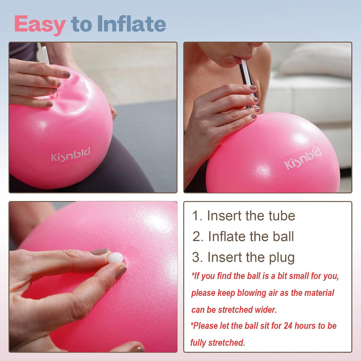 9 Inch Pilates Ball, Small Exercise Ball for Core &Physical Therapy