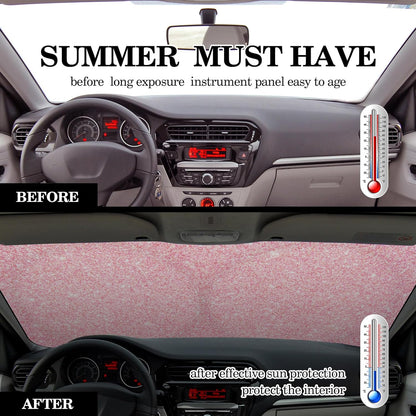 Windshield Sun Shade for Car Front Window Foldable UV Pink Sequins