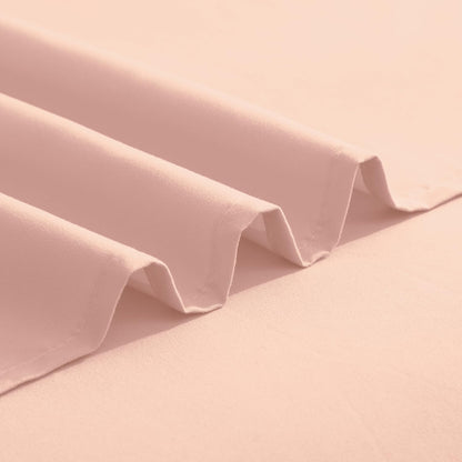 Luxurious 1500 Premium Hotel Quality Microfiber Three Line Embroidered Softest 4-Piece Bed Sheet Set, Wrinkle and Fade Resistant, Queen, Blush Pink