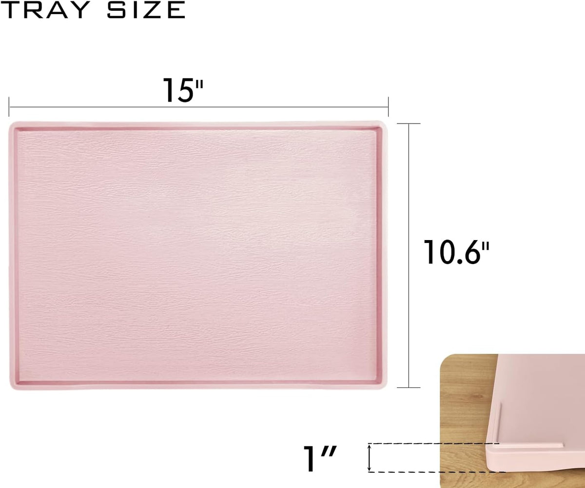 Large Pink Serving Tray (15 x 10.6 inch) for Gathering Small Items