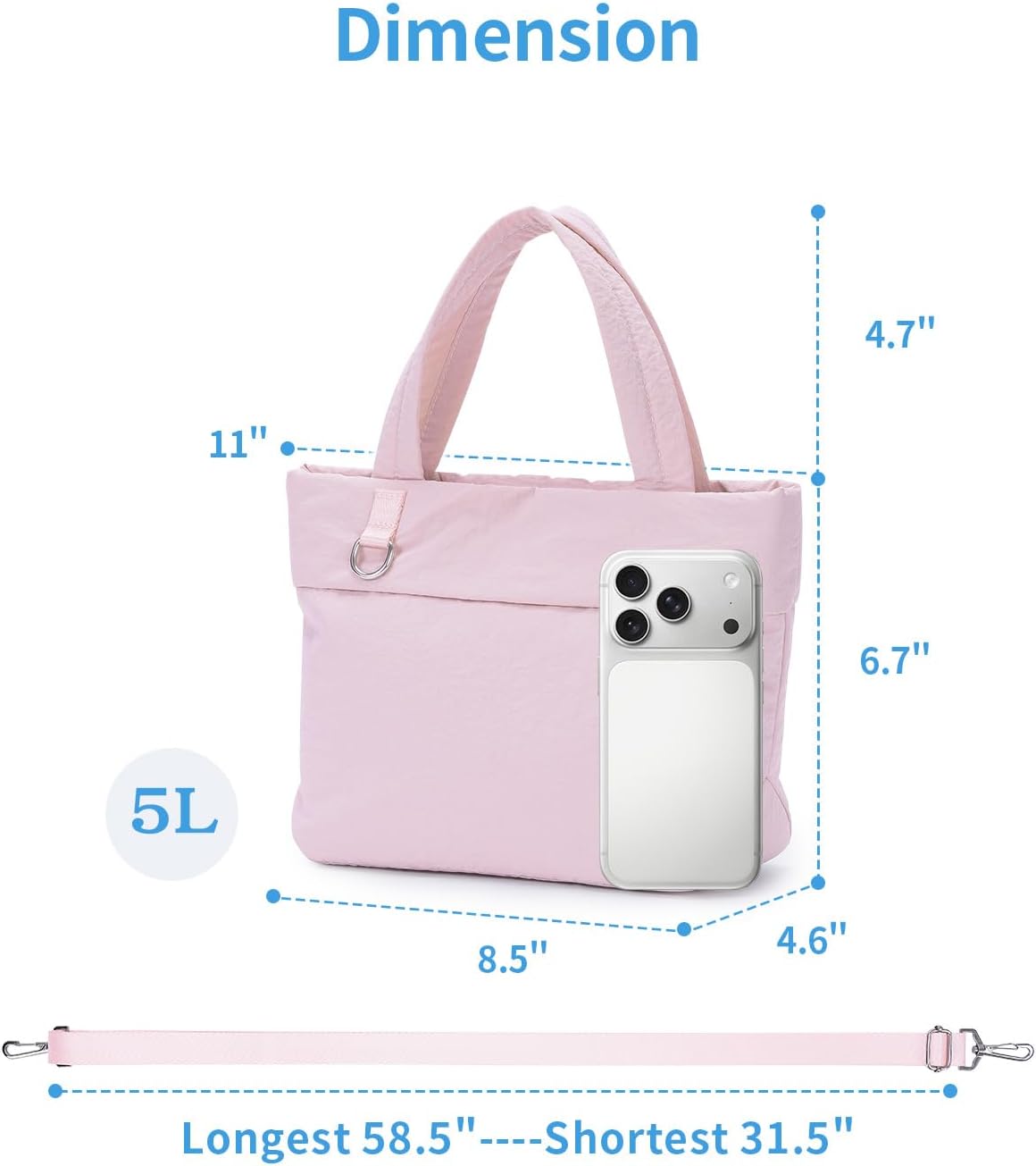 Small Tote Bags for Women, Lightweight Travel Purse Crossbody Bags, Casual Handbag Hobo Bag for Everyday Use and Work