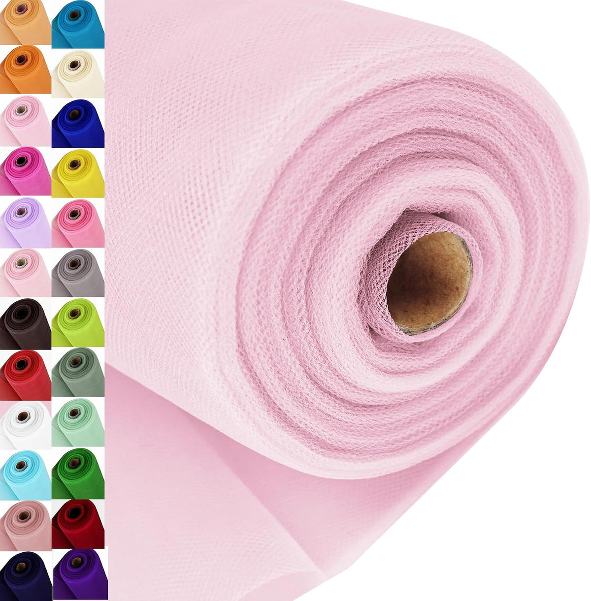 Light Pink Tulle Fabric Roll 54 Inch 40 Yards, Large Tulle Spool Bolt