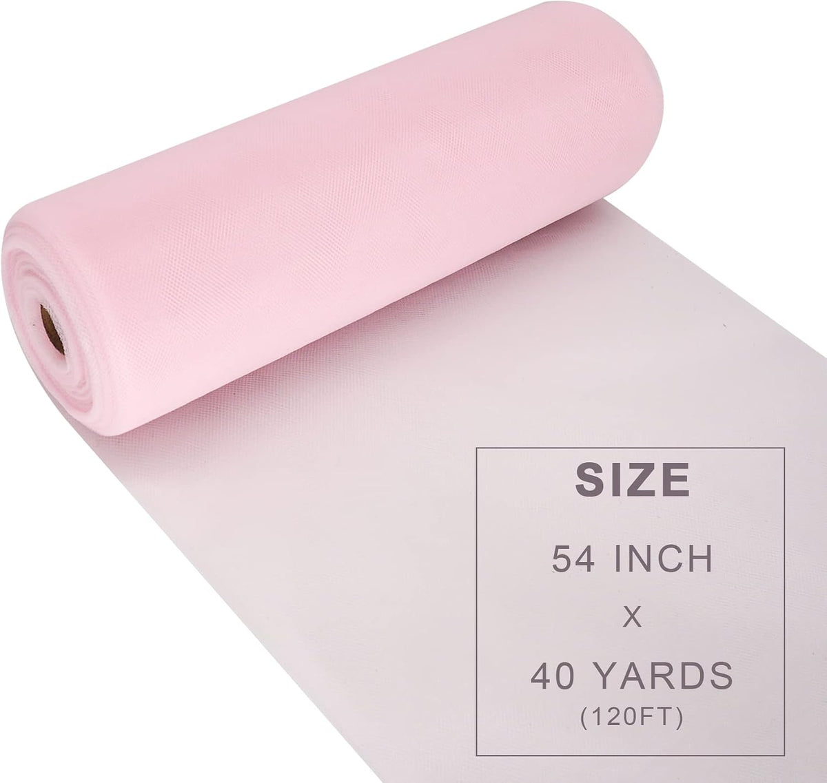 Light Pink Tulle Fabric Roll 54 Inch 40 Yards, Large Tulle Spool Bolt
