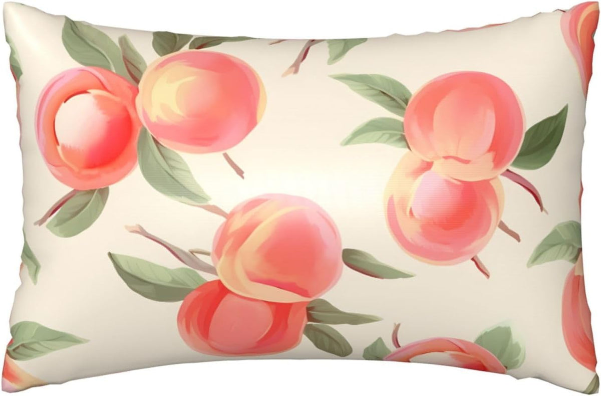 Satin Pillowcase for Hair and Skin, Pink Peach Pattern Pillow Cover Queen Size 20x30 Inch Soft Smooth Breathable Cooling Silky Pillow Cases with Hidden Zipper, Gifts for Women Men