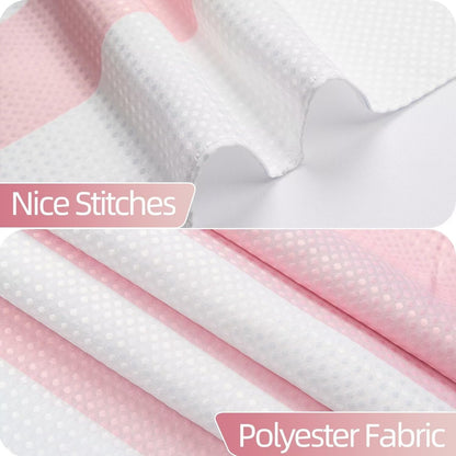 White Pink Waffle Bathroom Shower Curtain Set 72"x72"