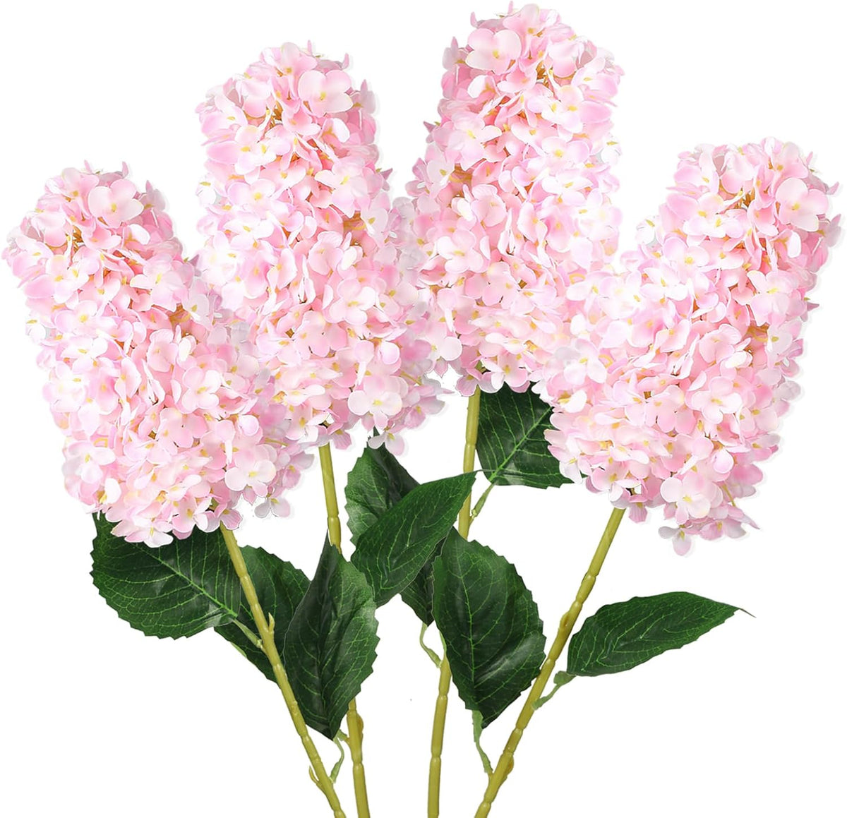 Pink Hydrangea Artificial Flowers 33.5" Conical Faux Hydrangeas