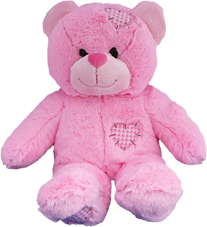 Make Your Own Stuffed Animal 16" "Pink Patches Bear - No Sew - Kit with Cute Backpack!
