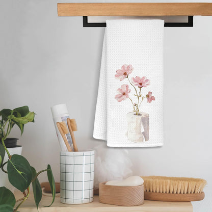 Floral Bathroom Hand Towels,Summer Decor,Pink Floral Bathroom Decor