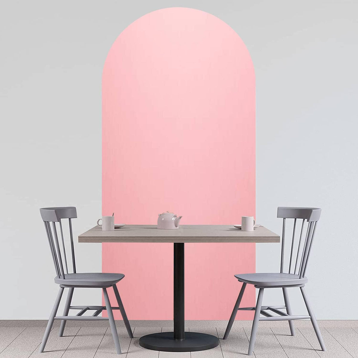 Arch Wall Decal Abstract Pink Pink Paper in Pastel Colours Bright Halftone Light Paper Peel and Stick Wallpaper Self-Adhesive Removable Wall Sticker Mural Wall Decor for Living Room Bedroom Nursery