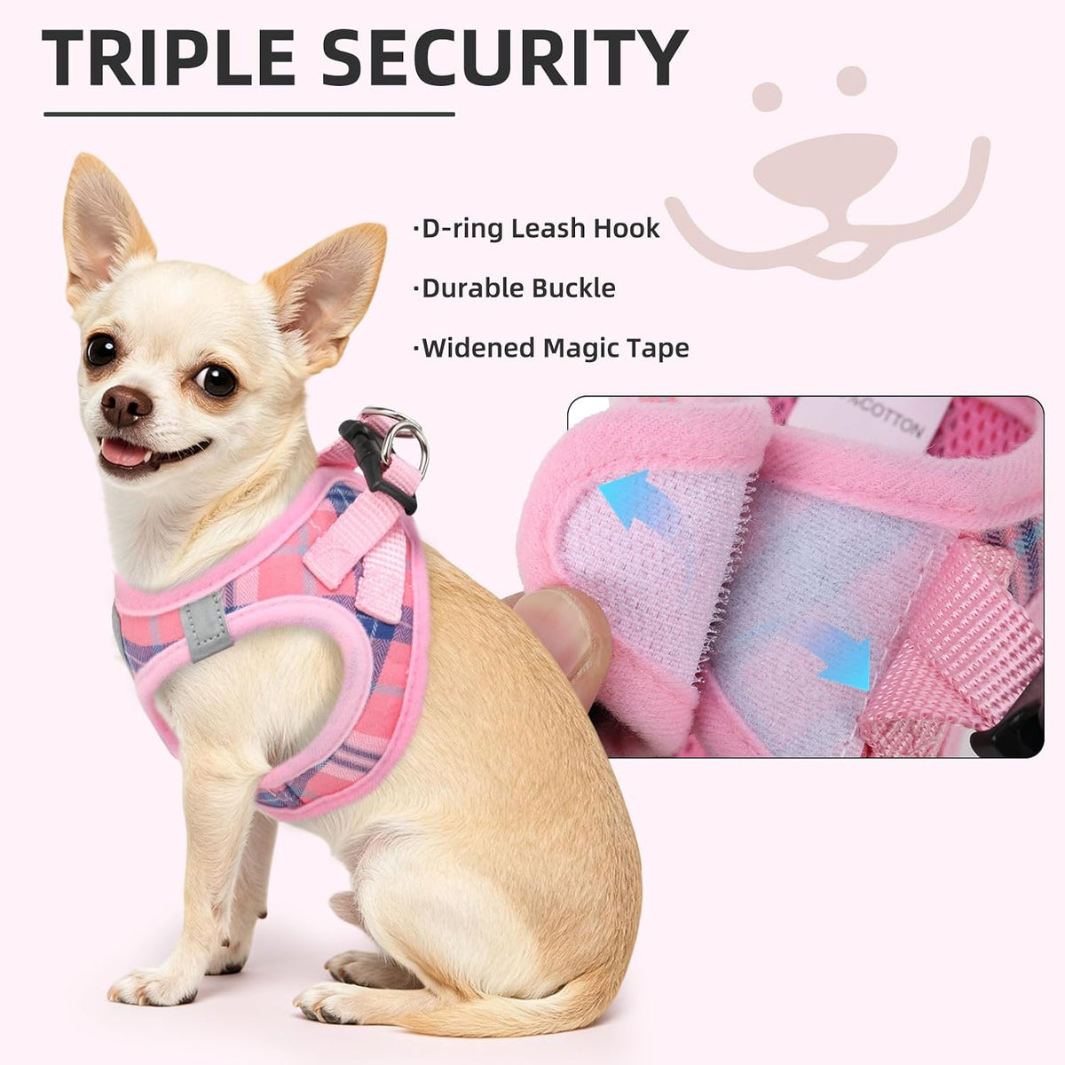 Dog Harness, Collar and Leash Set No Pull for Small Medium Sized