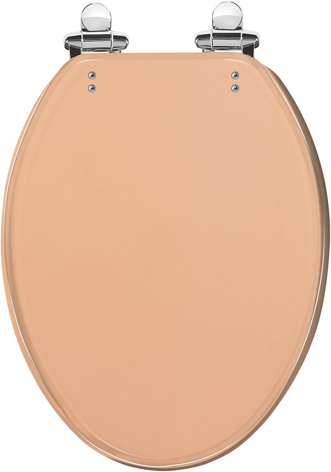 Decorative Peach Toilet Seat Cover, Elongated Concrete Wall Art Design with Quick Release Hinges, Easy to Install, Quietly Close
