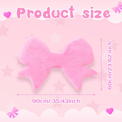 Pink Bow Rug 2x3 ft Coquette Bow Area Rug for Girls Bedroom Decor
