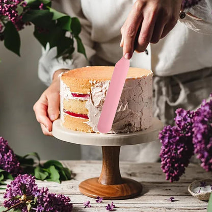 Silicone Jar Spatula,Non-Stick Heat Resistant Kitchen Thin Spatula,Sourdough Stirring Stick,Jam Spreader for Peanut Butter,Cake Cream Butter Spatulas for Scraping Icing Bread Cream (Pink)