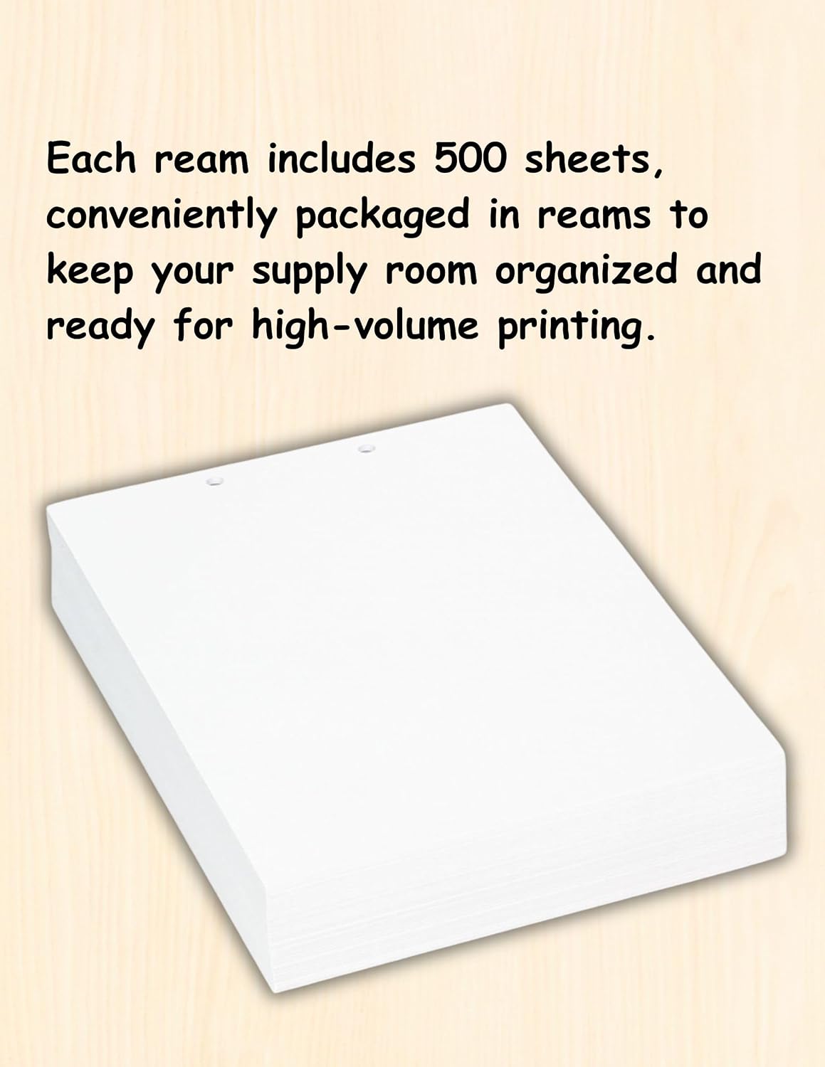 (TM) Writing Copy and Printing Paper, 8.5" x 11", 2 Hole Top-Punched, 20 Pound Text, 500 Sheets Per Ream. (5000, Peach)