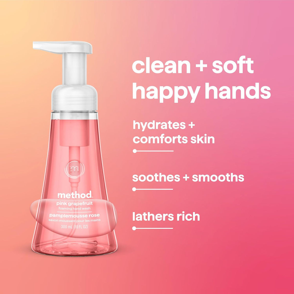 Foaming Hand Wash, Pink Grapefruit, 10 fl oz