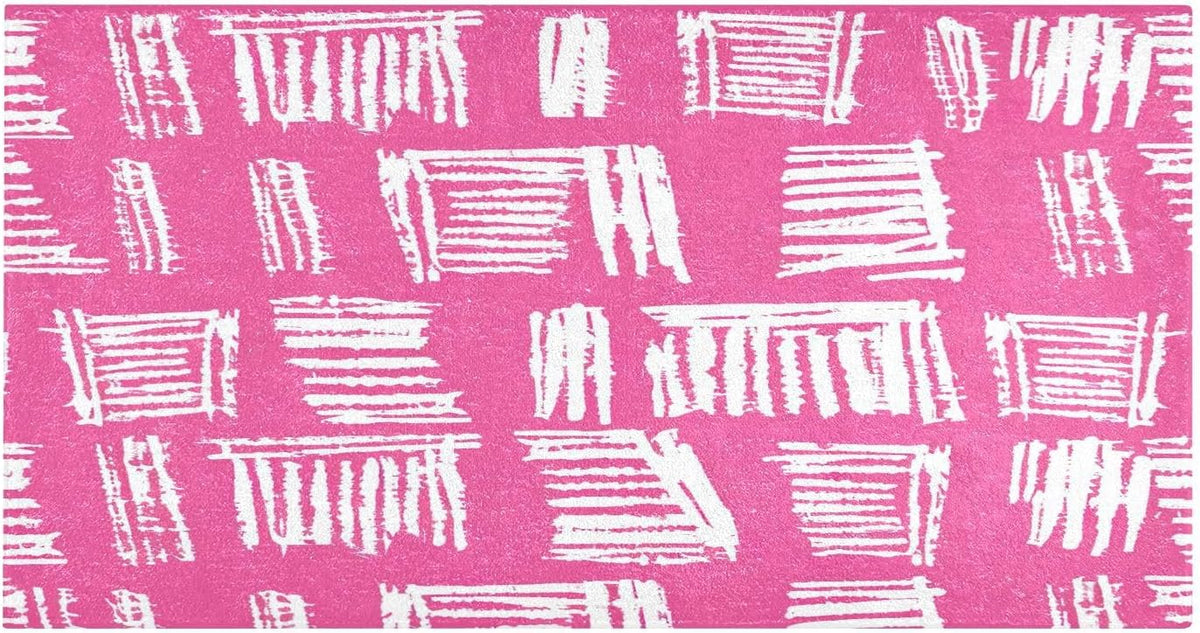 Bath Mat, Soft Absorbent Non Slip Bath Rug, Abstract Pink Stripe Bath Mats for Bathroom, Living Room Bedroom Home Mat Floor, Dry Quickly, Machine Washable 20 x 39 Inch