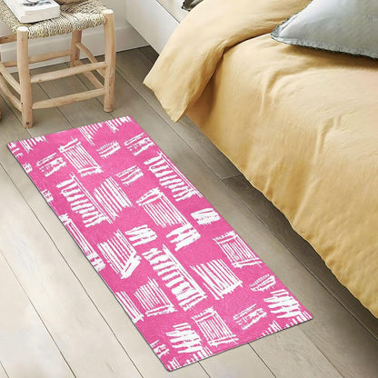 Bath Mat, Soft Absorbent Non Slip Bath Rug, Abstract Pink Stripe Bath Mats for Bathroom, Living Room Bedroom Home Mat Floor, Dry Quickly, Machine Washable 20 x 39 Inch