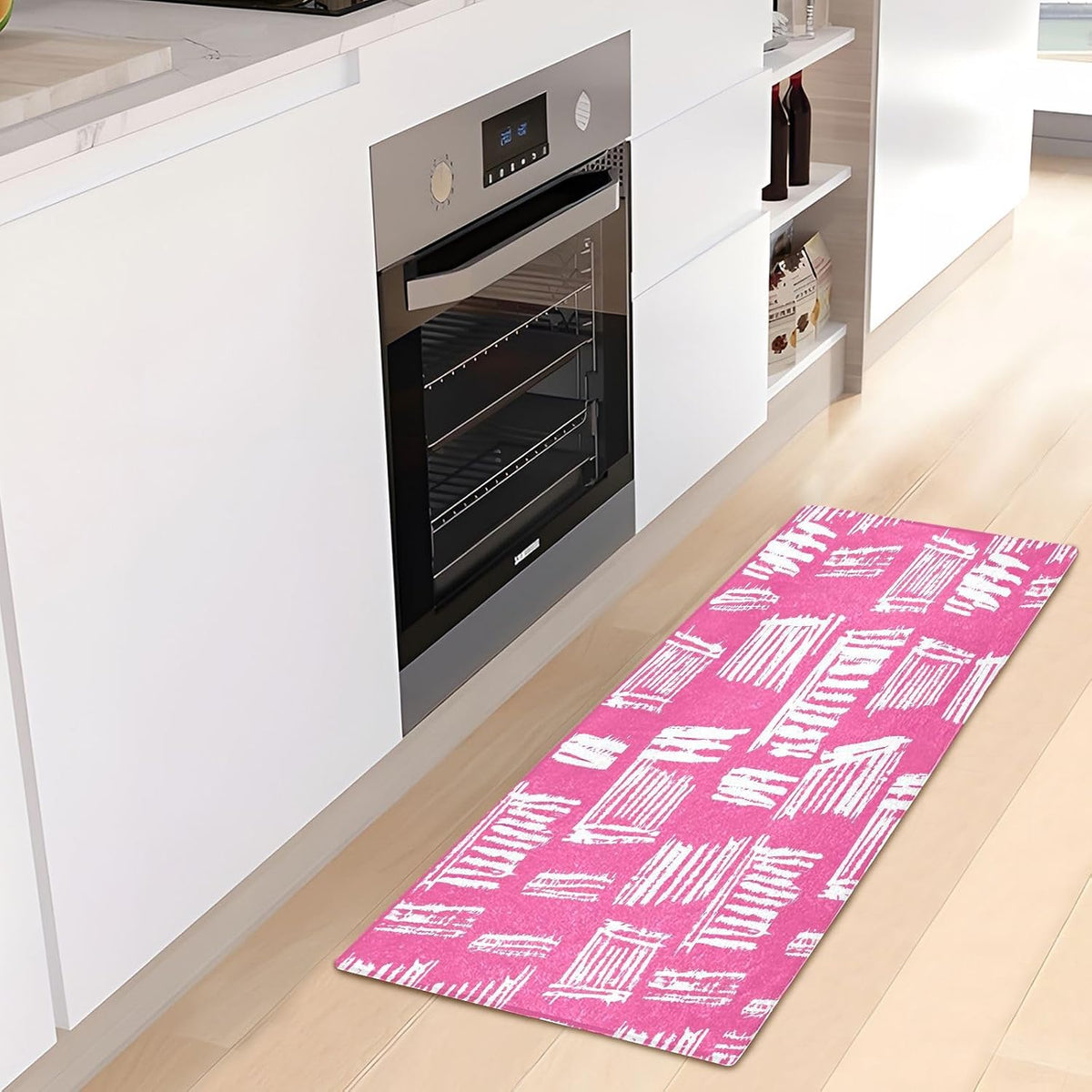 Bath Mat, Soft Absorbent Non Slip Bath Rug, Abstract Pink Stripe Bath Mats for Bathroom, Living Room Bedroom Home Mat Floor, Dry Quickly, Machine Washable 20 x 39 Inch