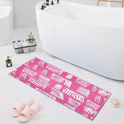 Bath Mat, Soft Absorbent Non Slip Bath Rug, Abstract Pink Stripe Bath Mats for Bathroom, Living Room Bedroom Home Mat Floor, Dry Quickly, Machine Washable 20 x 39 Inch