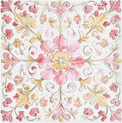 Dinner Napkins Cloth Print Retro Trendy Floral Paisley Gold Peach Everyday Polyester Napkins Cloth Dinner Set of 6 20 x 20in