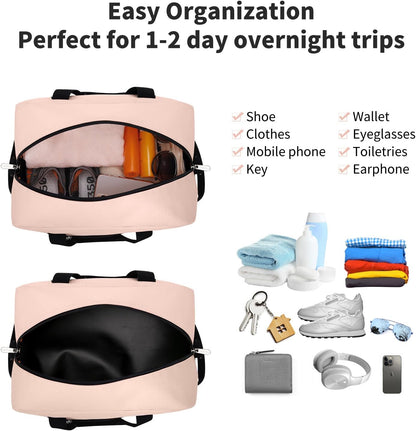 Small Gym Bag 14 inch lightweight Carry On Mini Duffel Bag for Travel Sport - Pink