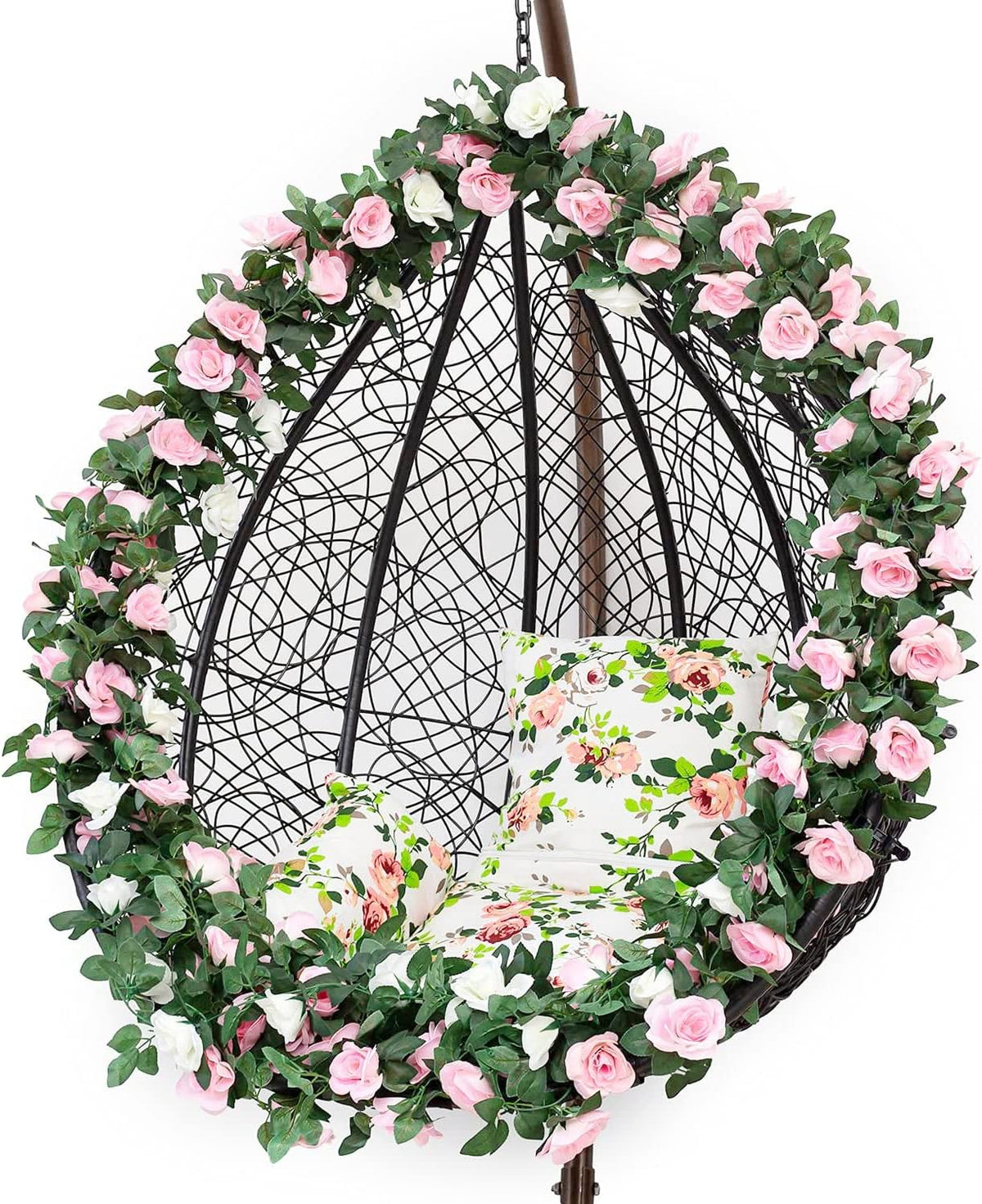 2 Pack Artificial Pink Rose Garland Vine
