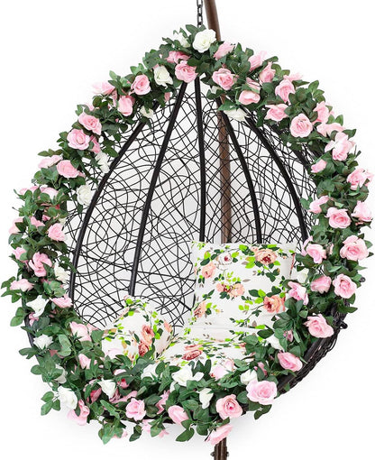 2 Pack Artificial Pink Rose Garland Vine