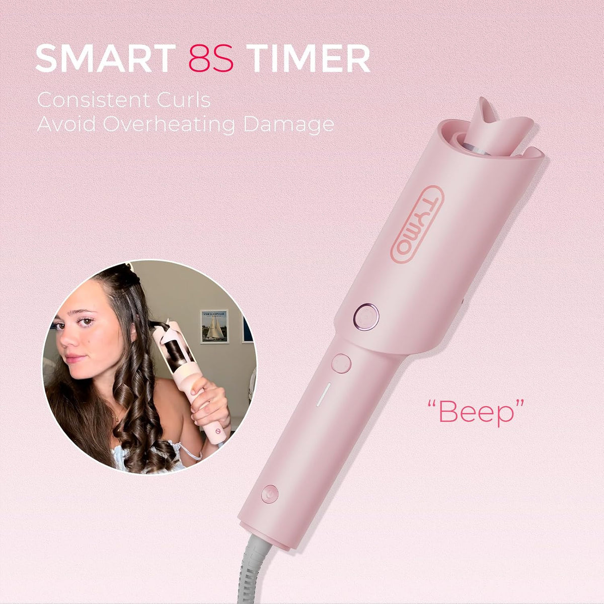 TYMO Automatic Rotating Curling Iron, TYMO CURLPRO Beach Waves Hair Curler