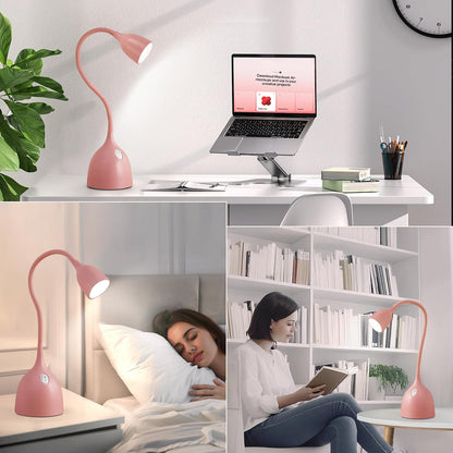 EJIAXIN Desk Lamp for College Dorm Room - LED Reading Light, Pink