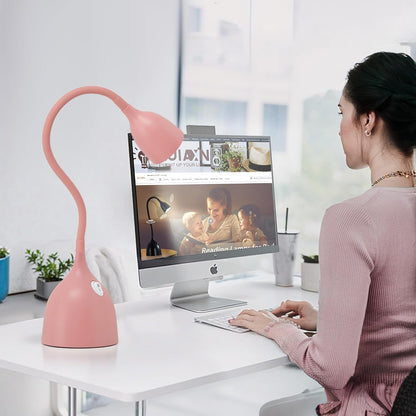 EJIAXIN Desk Lamp for College Dorm Room - LED Reading Light, Pink