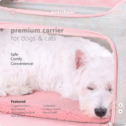 Soft Cute Travel Pet Carrier Bag for Medium Cats, Kitty and Puppy, Fantasy Pink, M