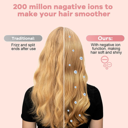 Ionic Hair Dryer, Professional Blow Dryer with High-Speed Brushless Motor for Fast Drying, Quiet Hairdryer with 2 Magnetic Nozzles, 4 Temps & 3 Speeds Settings for Salon,Home, Pink