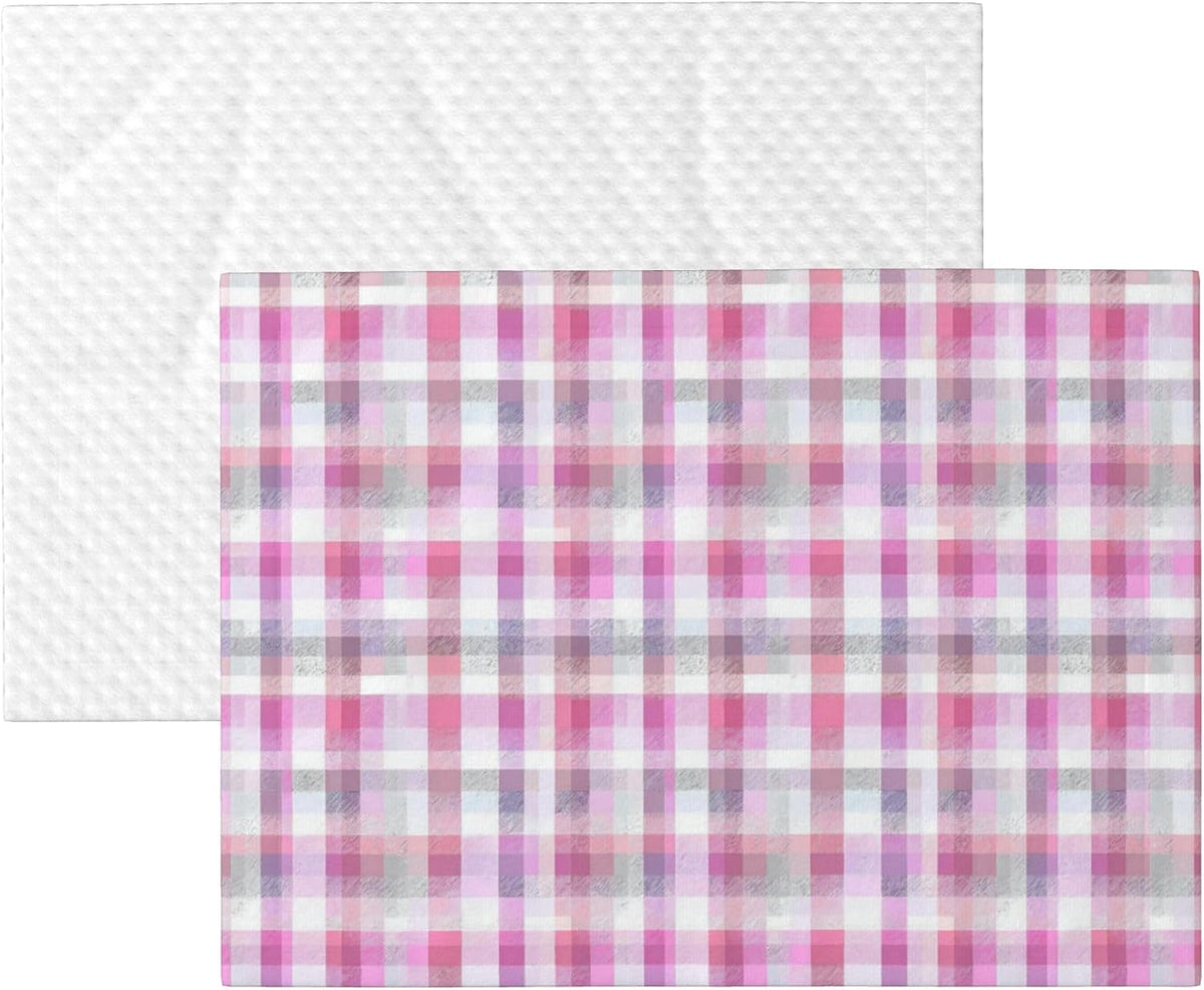 Waterproof Dog Blanket Soft Pet Blanket for Puppy Cat, Fleece Cat Throw Blankets for Furniture Bed Couch Sofa Reversible - Pastel Pink Gingham 2