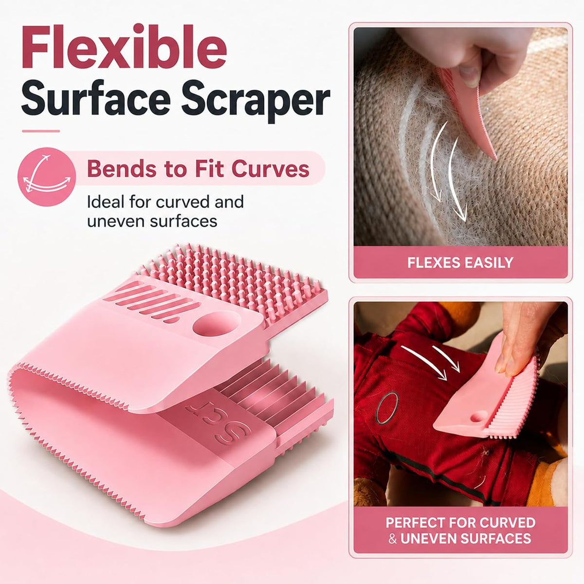 Self-Cleaning Cat Brush for Shedding and Pet Hair Remover Set, Pink