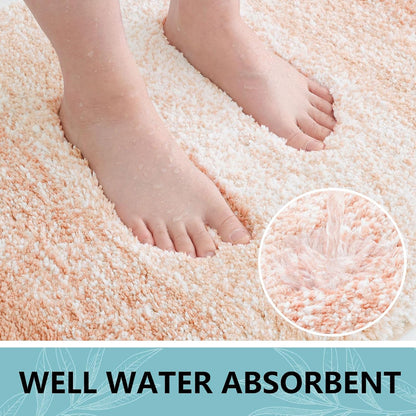 Microfiber Bathroom Rugs, Shaggy Soft Absorbent Bath Rug, 36x24