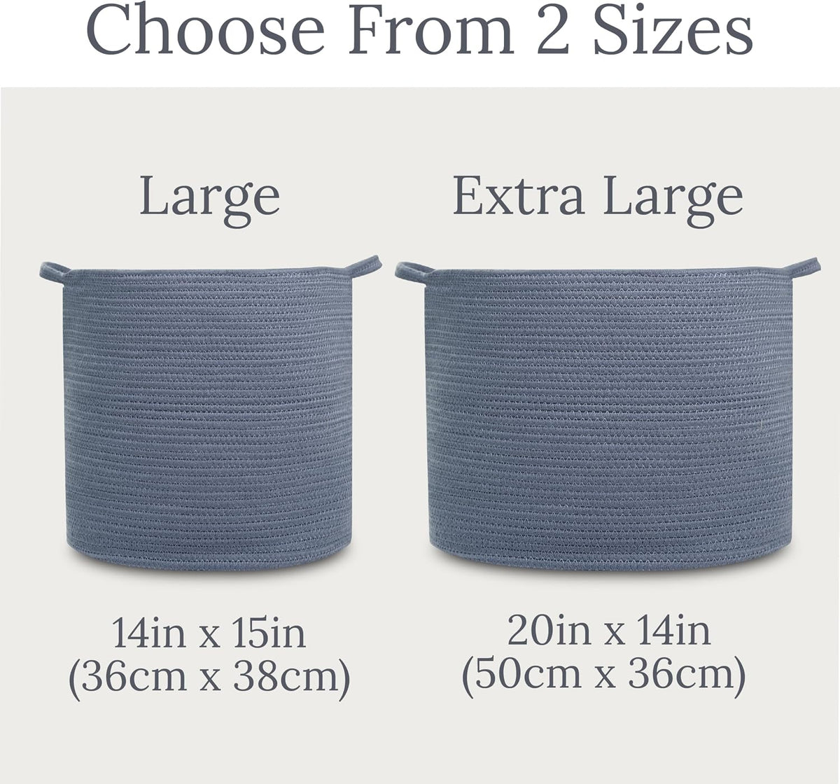 Rope Storage Basket- Nursery Bin and Toy Organizer (15”x15”x14”), Laundry Basket, Basket for Towels, Pillows and Blankets, Perfect Baby Registry Gift