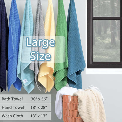 6PC Towel Set, 100% Cotton, Pink