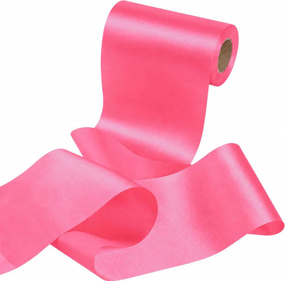 Wide Peach Pink Satin Ribbon 6 Inch x 25Yards Large Ribbon for Cutting Ceremony Grand Opening Chair Sash Table Large Bows Wedding Party Decoration