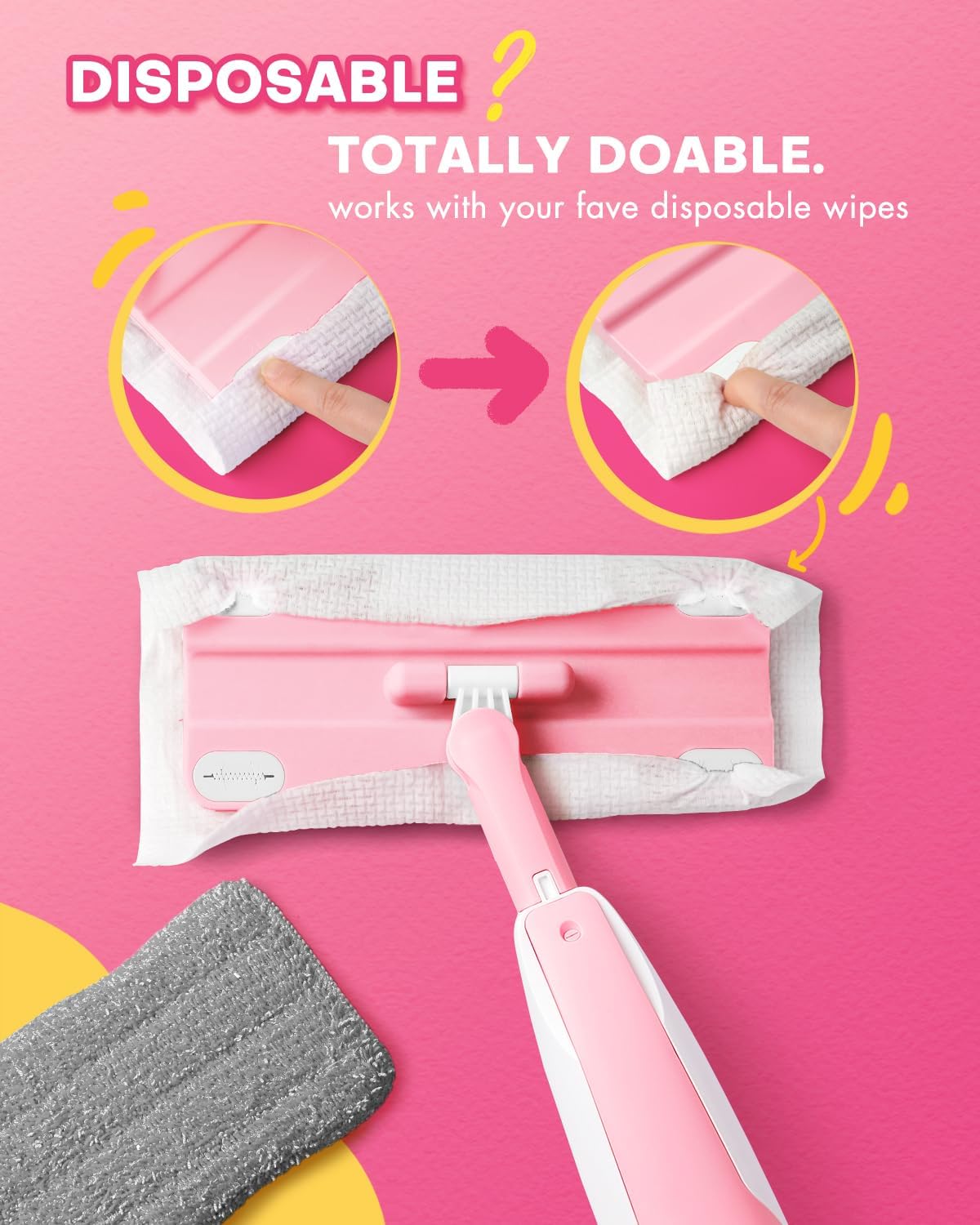 Pink Mini Spray Mop for Toddler-Girls Montessori Cleaning Toy that Real Spray Water,Pretend Playhouse Essentials for Girls Ages 3-8,Toddler Educational Housekeeping Set