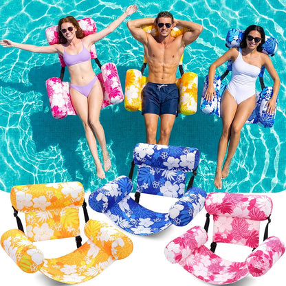 3 Pack Pool Float Chairs, Tropical Bloom,Navy Pink Yellow